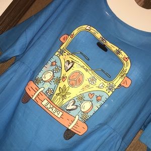 Misslook M Fit/Flow Linenish VW Bug Peace Graphic